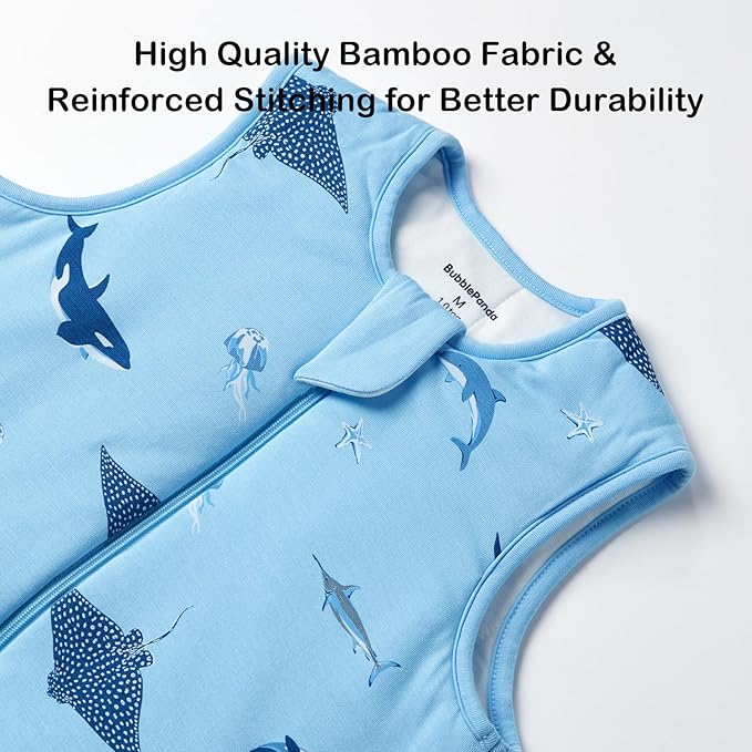 BubblePanda Rayon Made from Bamboo Toddler Sleep Sack with Feet 1.0 Tog Ultra Soft Toddler Sleeping Sack 3t-4t Sleep Bag Walker Quilted Wearable Blanket with Legs 2-Way Zipper Lightweight Extra Long