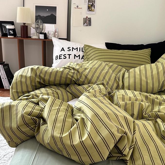 mixinni Vintage Stripes Duvet Cover Set Twin XL - Image 5