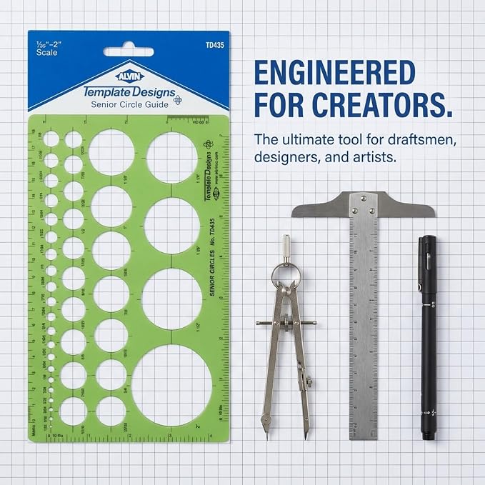 Alvin, Senior Circle Guide Template, Drawing and Drafting Tool - Image 7