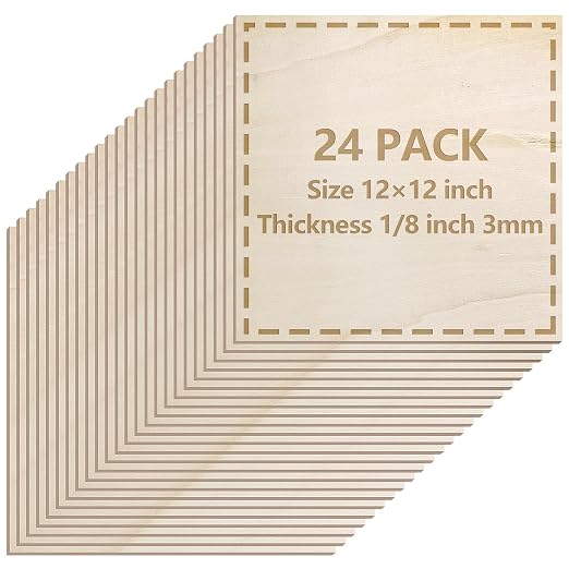 24 Pack Basswood Sheets 1/8 inch, 3mm Basswood by LeShang