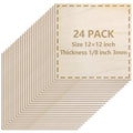 24 Pack Basswood Sheets 1/8 inch, 3mm Basswood by LeShang