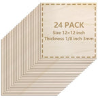 24 Pack Basswood Sheets 1/8 inch, 3mm Basswood by LeShang