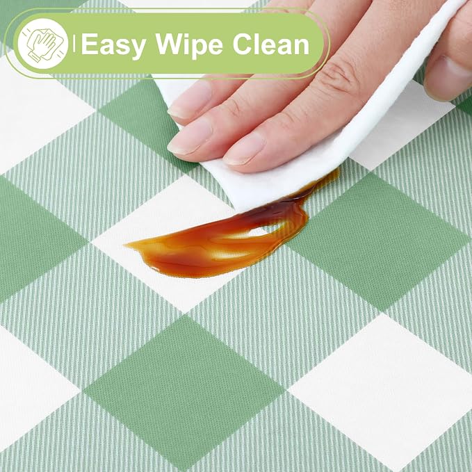 Smiry Oval Table Cloth, Waterproof Vinyl Tablecloth - Image 3