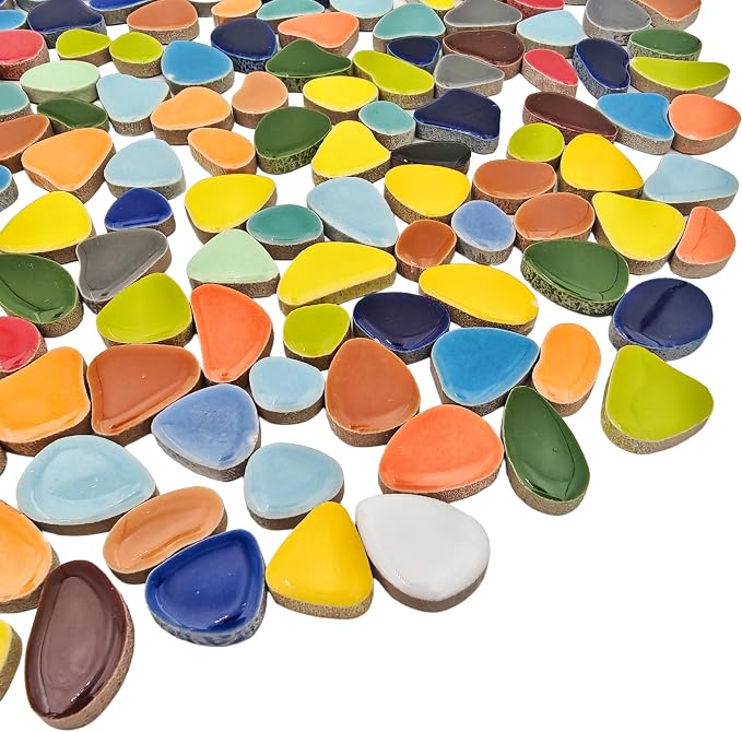 1.1lb Ceramic Mosaic Tiles, Mixed Colour Ceramic Mosaic Pieces - Image 6