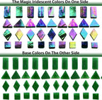 Iridescent Green Mosaic Tiles for Crafts, 280 Pieces Mixed 4 Shapes Stained - Image 5