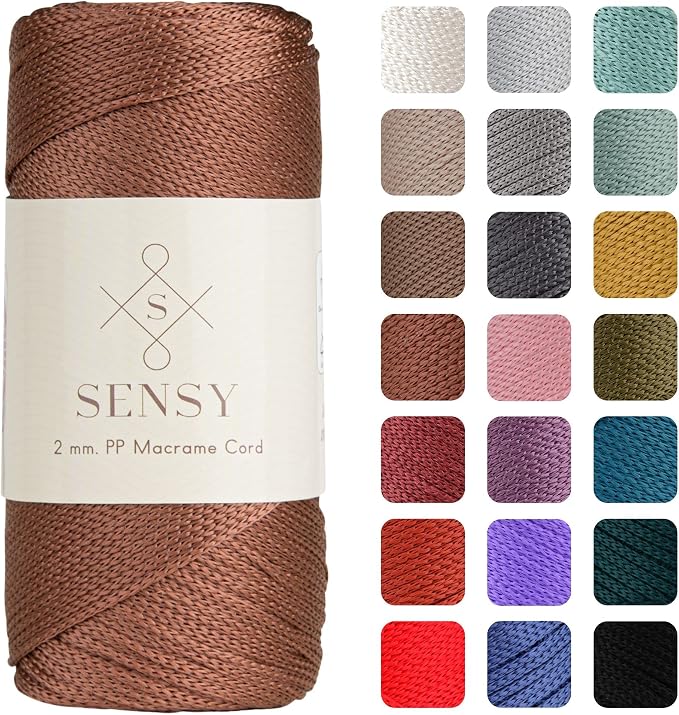 Sensy Premium 2mm 251 Yards Polyester Rope 100% Polypropylene Cord Macrame Cord by SSENSY