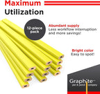 GRAPHITE Hard Lead Carpenter Pencil #2 Lumber Pencil Pack of 12 PCS - Image 3