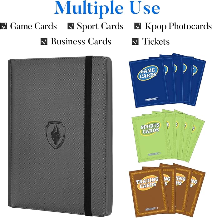 Premium 9 Pocket Card Binder for 540 Cards, Fabmaker PU Cover Trading Card - Image 3
