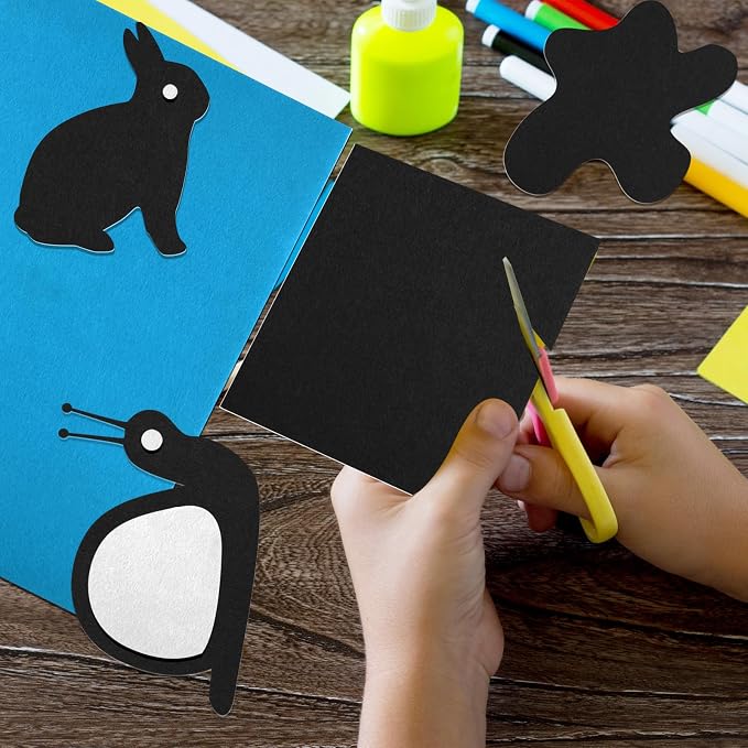 CHRORINE 10 Pcs Black Felt Fabric Sheets Self Adhesive Felt Sheets 8 x 12 - Image 5