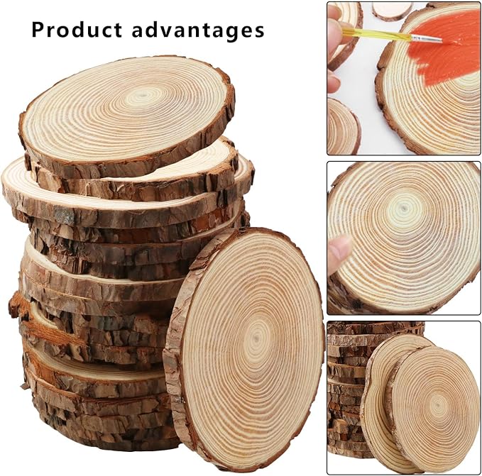 FSWCCK 17 PCS Unfinished Wood Slices - Image 6