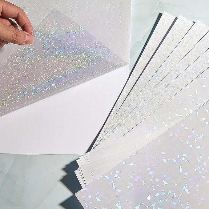 Clabby 36 Sheets Holographic Sticker Paper A4 Vinyl Holographic Laminate Sheets - Image 7
