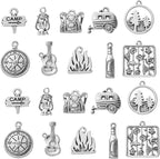 DanLingJewelry 100Pcs 10 Styles Retro Camp Charms Camp Sign Fire Guitar by DanLingJewelry