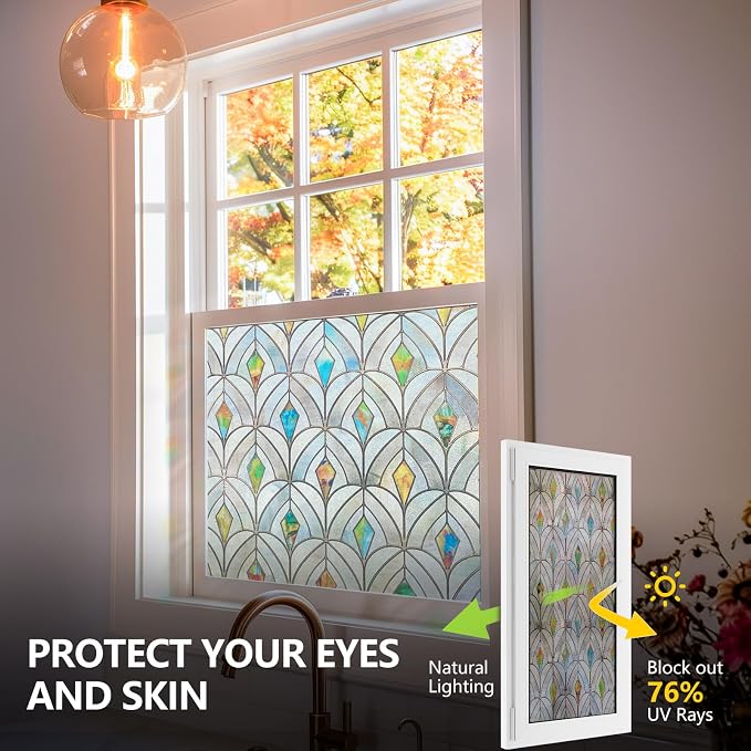 3D Stained Glass Window Film, Decorative Window Privacy Film - Image 3