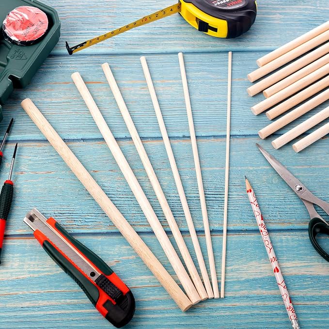 215 Pieces Balsa Wood Sticks Wooden Dowel Rods 1/8, 1/2 Inch Round Hardwood - Image 6