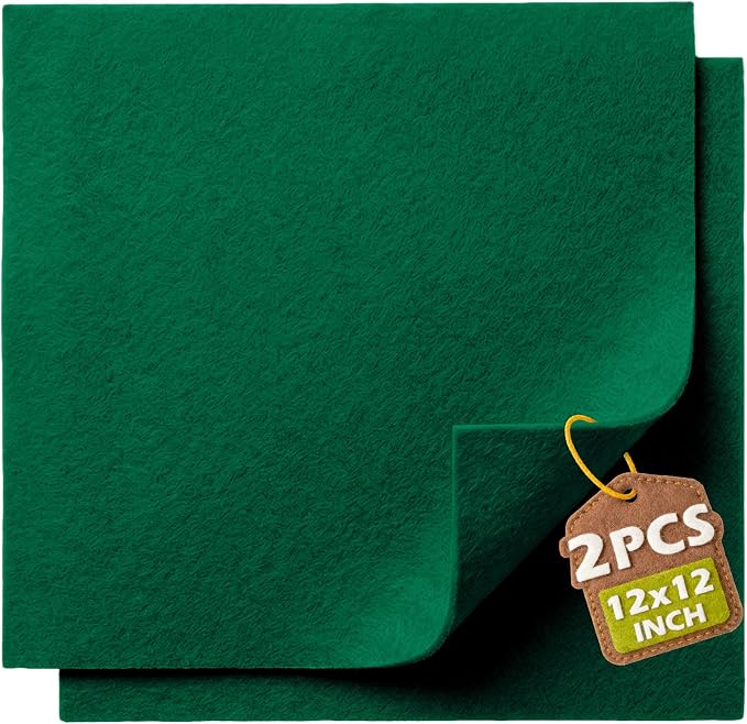 Hunter Green Soft Felt Sheets for Crafts, 1.6mm Thick, Handmade Crafts by Grainear