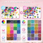 qiipii 48 Color 5mm Jelly AB & Crystal Colorful Resin Rhinestones - Image 2