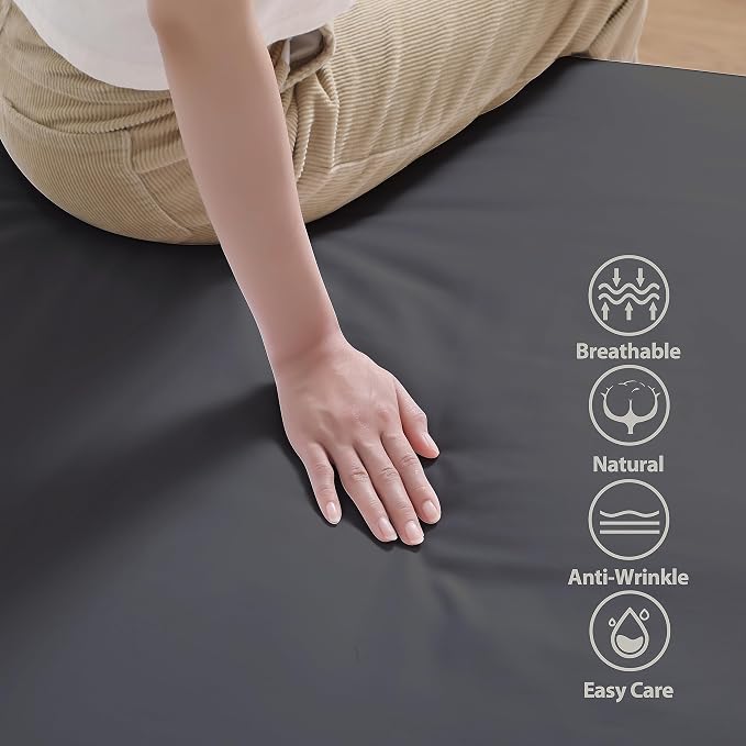 100% Egyptian Cotton Fitted Sheet King Size, 600 Thread Count, Soft & Elastic - Image 2