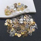 WOCRAFT 100pcs Heart Charms for Jewelry Making Assorted Jewelry Bangle Bracelet - Image 2