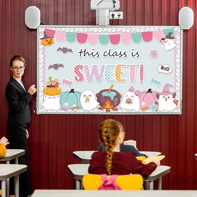 ojustbeok Halloween Bulletin Board Halloween Ghost Classroom Decorations Set - Image 4