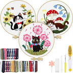 TINDTOP Embroidery Kit for Adults, Cat Embroidery Practice Kit | for Beginners by TINDTOP
