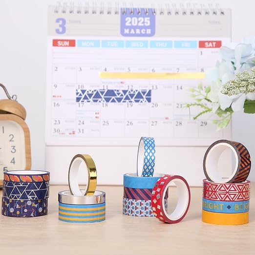 Mr. Pen- Washi Tape Set, 15 Rolls, Metallic Foil | 5 Yards/Roll, Washi Tape - Image 6