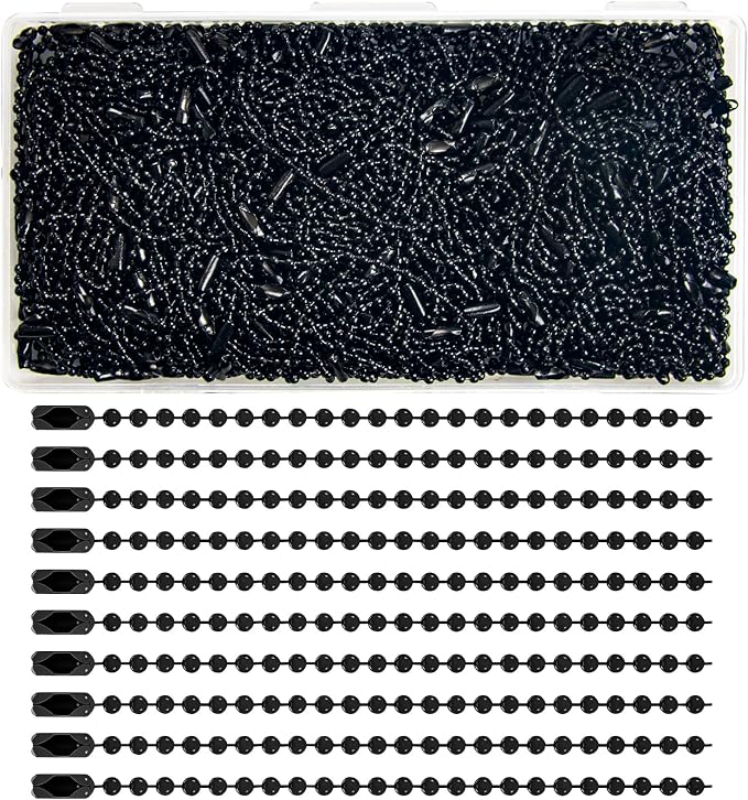 300Pcs Stainless Steel Ball Chain Set, 2.4mm Bead Chains 10 Colors 3.9 Inch by ELANE