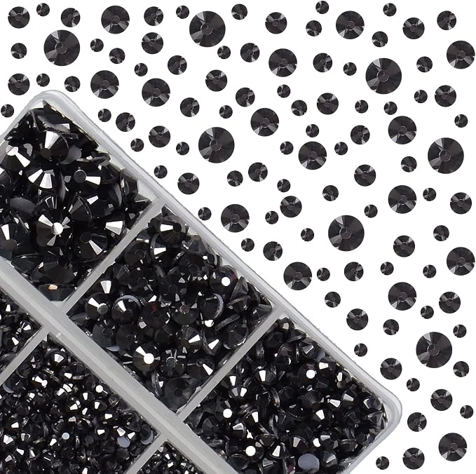 4000Pcs Mixed Size Hot Fix Round Crystals Gems Glass Stones Hotfix Flat Back - Image 2