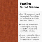 Jacquard Fabric Paint for Clothes - 8 Oz Textile Color Burnt Sienna Leaves - Image 2