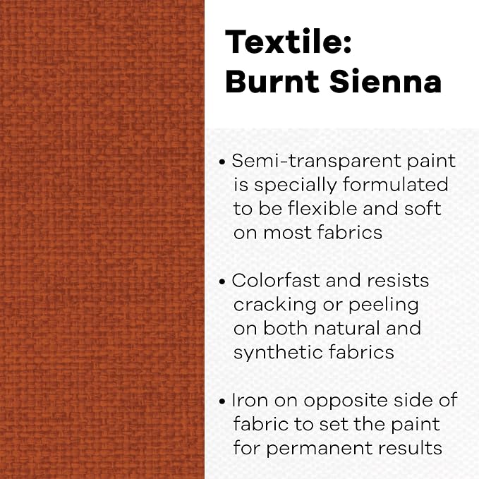 Jacquard Fabric Paint for Clothes - 8 Oz Textile Color Burnt Sienna Leaves - Image 2