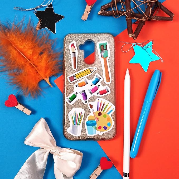BulbaCraft 100Pcs Art Stickers, Crayon Stickers, Paint Laptop Decals, Painting - Image 9