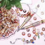 60Pcs Large Hole Beads Spacer Beads Champagne Assorted European Craft Big Beads - Image 3