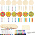 Wooden Mandala Wind Chime Ornaments Painting Craft, 8 Style Cutouts by THWAS-LIGHT