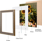 eletecpro 8x10 Vintage Picture Frame, Glass Cover, Horizontal or Vertical - Image 2