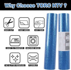 TORC Royal Blue Glitter HTV Heat Transfer Vinyl Roll 12 inch x 20 ft Iron on - Image 3