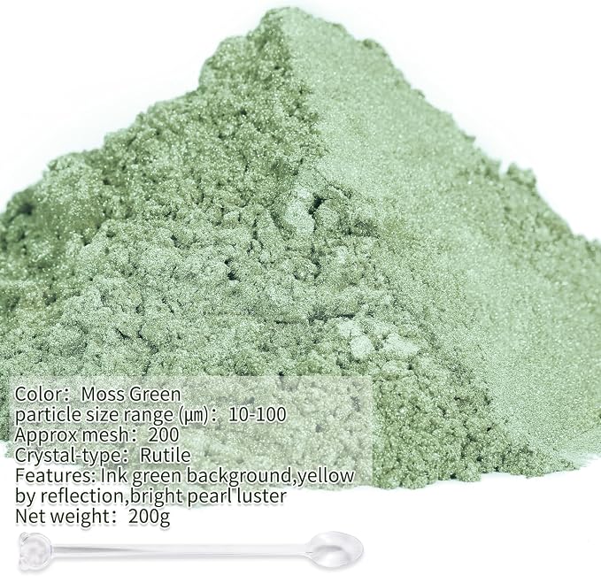 Mica Powder, 7.05OZ（200g）, Moss Green Mica Powder Pigment - Image 2