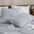 Andency Silver Grey Comforter Full Size, Boho Grey Soft Warm Bedding Comforter - Image 4