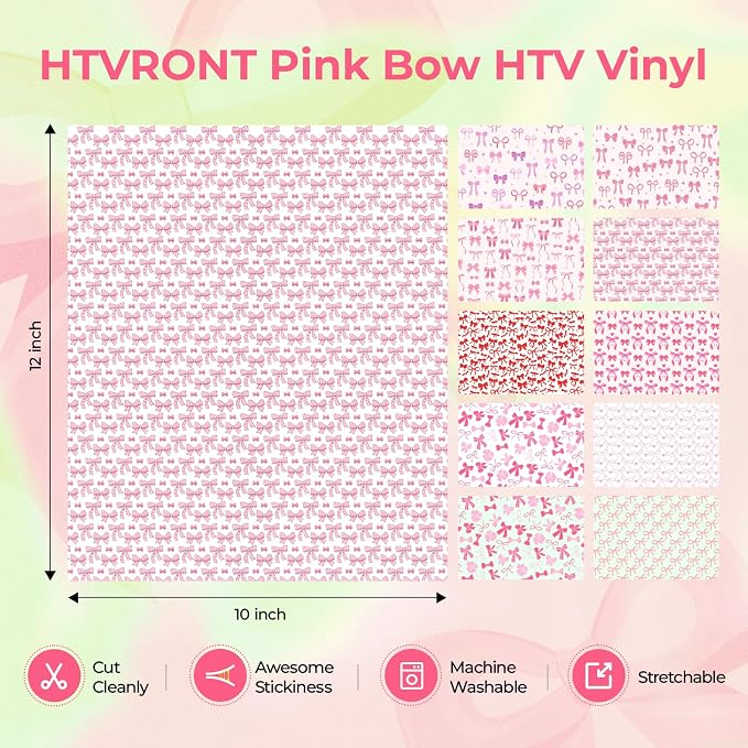 HTVRONT Pink Bow Heat Transfer Vinyl - Image 4