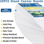 Halobios Canvas Boards for Painting 8x10 Inch, 48 Pack Blanck Canvas Panels Art - Image 6