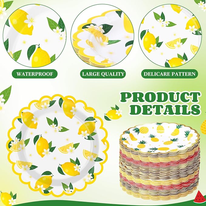 Funnymoom 60 Pcs 7 Inch Fruit Paper Plates Tutti Fruit Birthday Party Supplies - Image 3