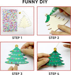 Hidreas 40 Pcs Wooden Ornaments Unfinished Christmas DIY Ornaments Craft Kit - Image 3
