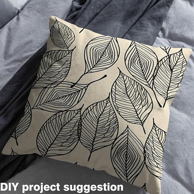 Feelyou Leaves Upholstery Fabric by The Yard, Vintage Leaf Geometric Outdoor - Image 4