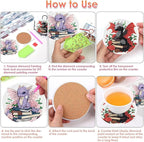 8 PCS Diamond Art Coasters Kits Dragon Book Diamond Painting Coaster | Diamond - Image 2