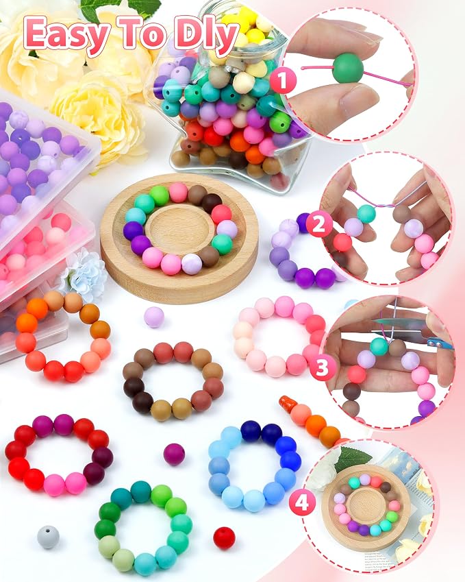 160PCS FIVEIZERO 12mm Silicone Beads - Image 4