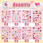 24 Sheets Valentine Stickers for Kids - Image 2
