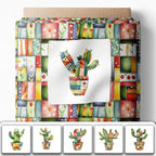 Patchwork Cactus Cotton Fabric Panel – Six 10×10 inch Designs + Bonus 29.5×19.6 - Image 2