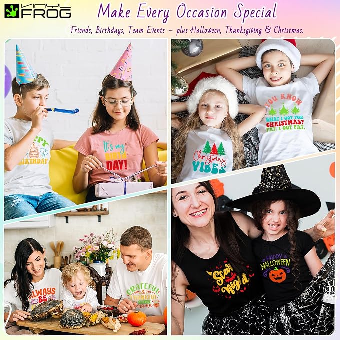 VINYL FROG Heat Transfer Vinyl Bundle 22 Pack Multicolored HTV Vinyl Sheets - Image 6