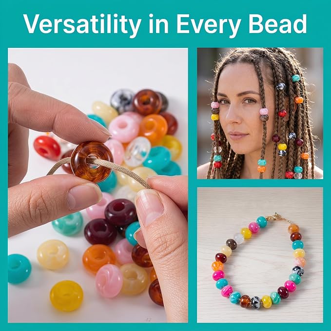 Pndeyo 50pcs Round Acrylic Beads - Image 3
