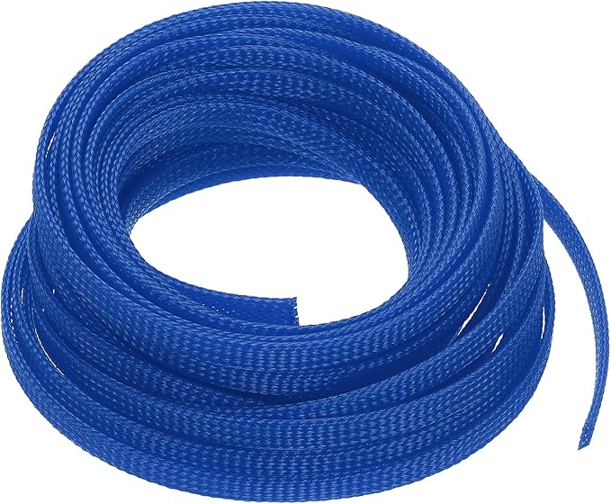 uxcell PET Expandable Sleeving 25ft 1/4" Blue Cable Management Sleeve Cord by uxcell