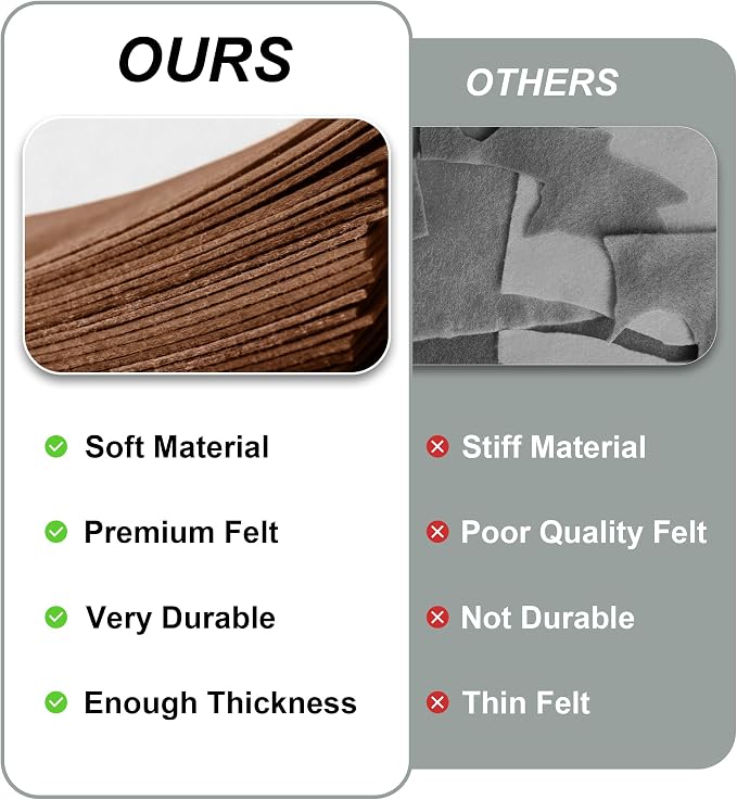 20PCS Brown Felt Fabric Sheets - Image 5