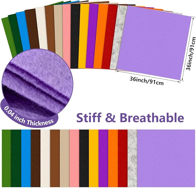 Felt Fabric 36'' X 36'' Large Felt Sheets Stiff Craft Felt by The Yard - Image 2